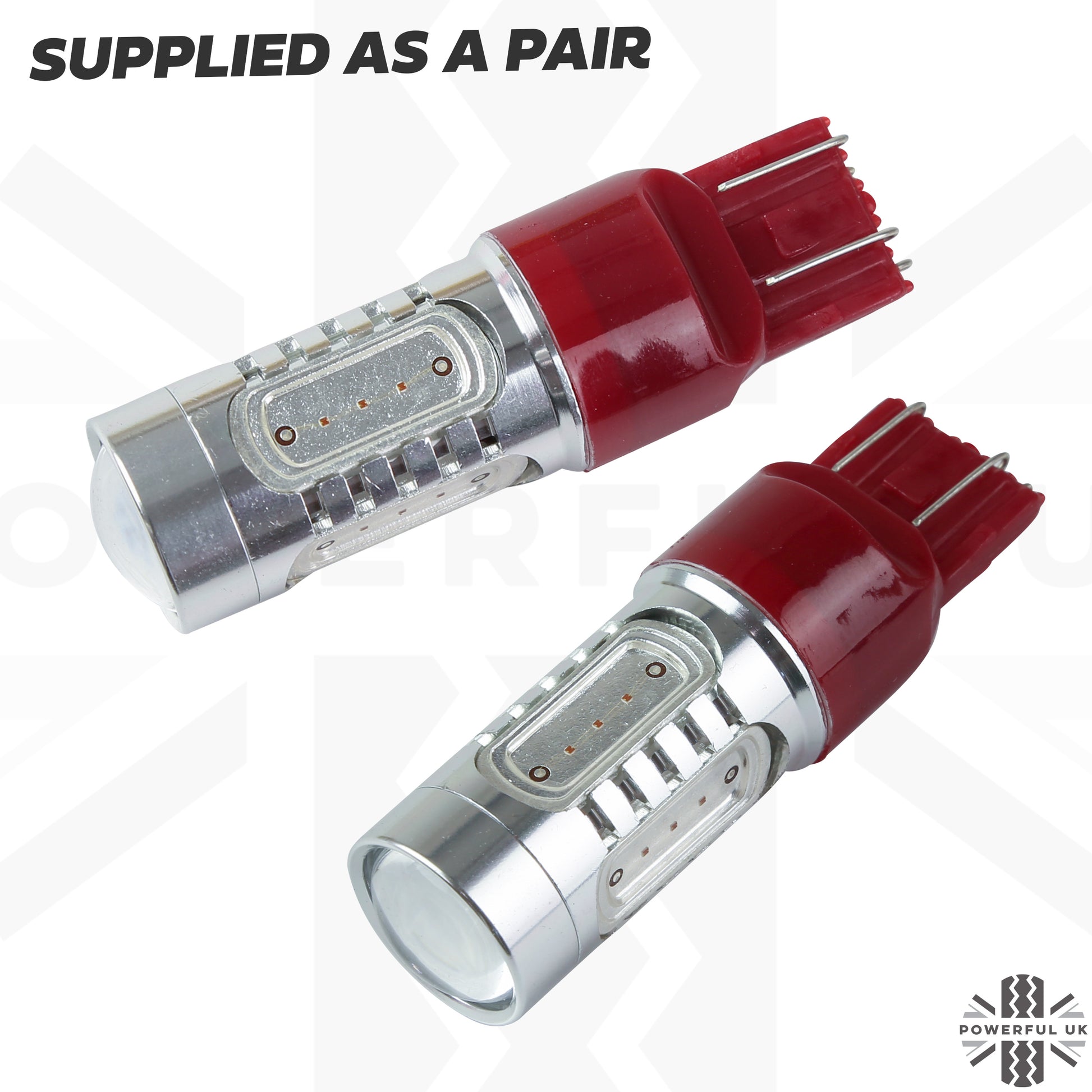 Red LED Bulb (T20) - Dual Function Stop/Tail - PAIR – Powerful UK