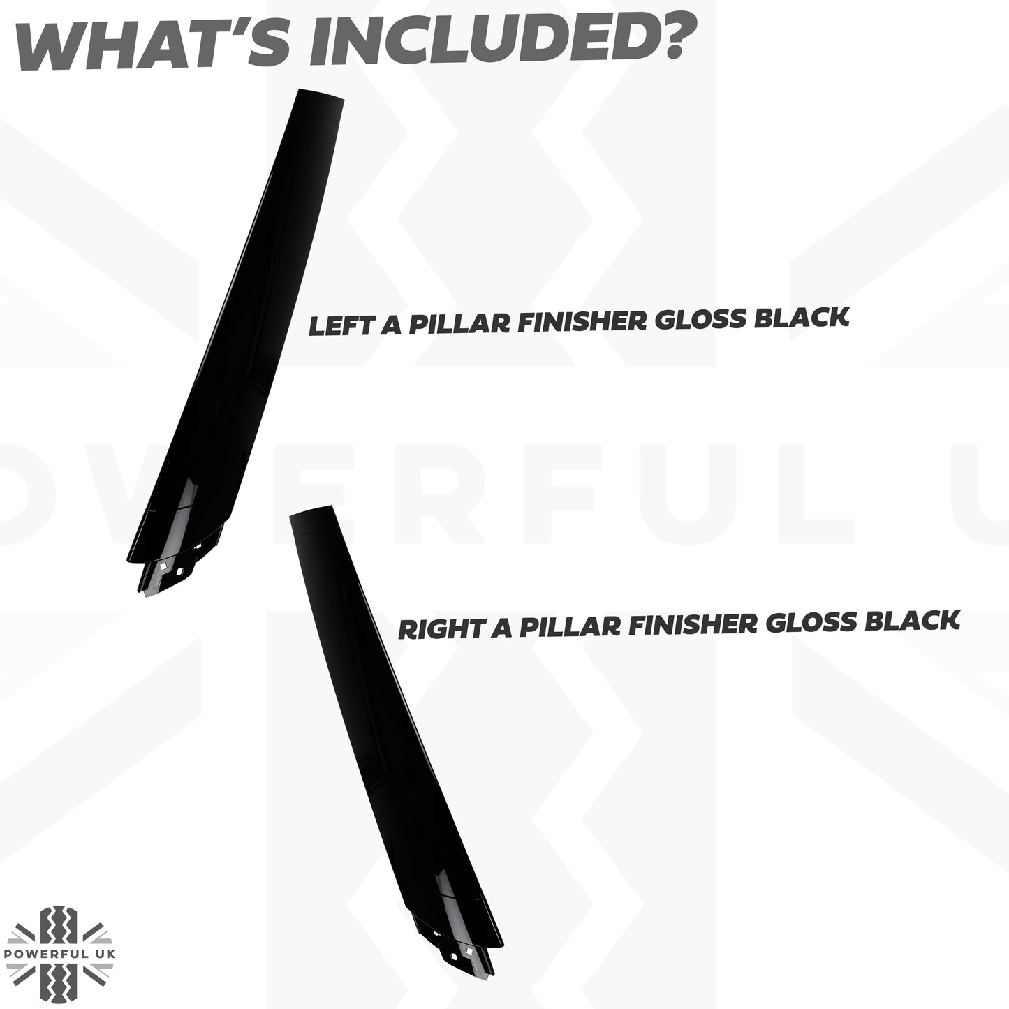 Genuine A Pillar Finishers in Gloss Black for Land Rover Defender L663 - PAIR