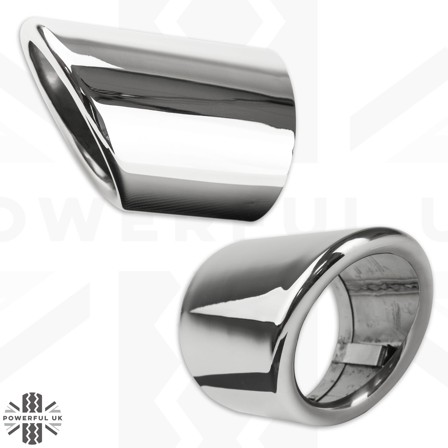 Round Exhaust Tips for Range Rover Sport L494 (2014-17) - Pair - PETROL- Stanless