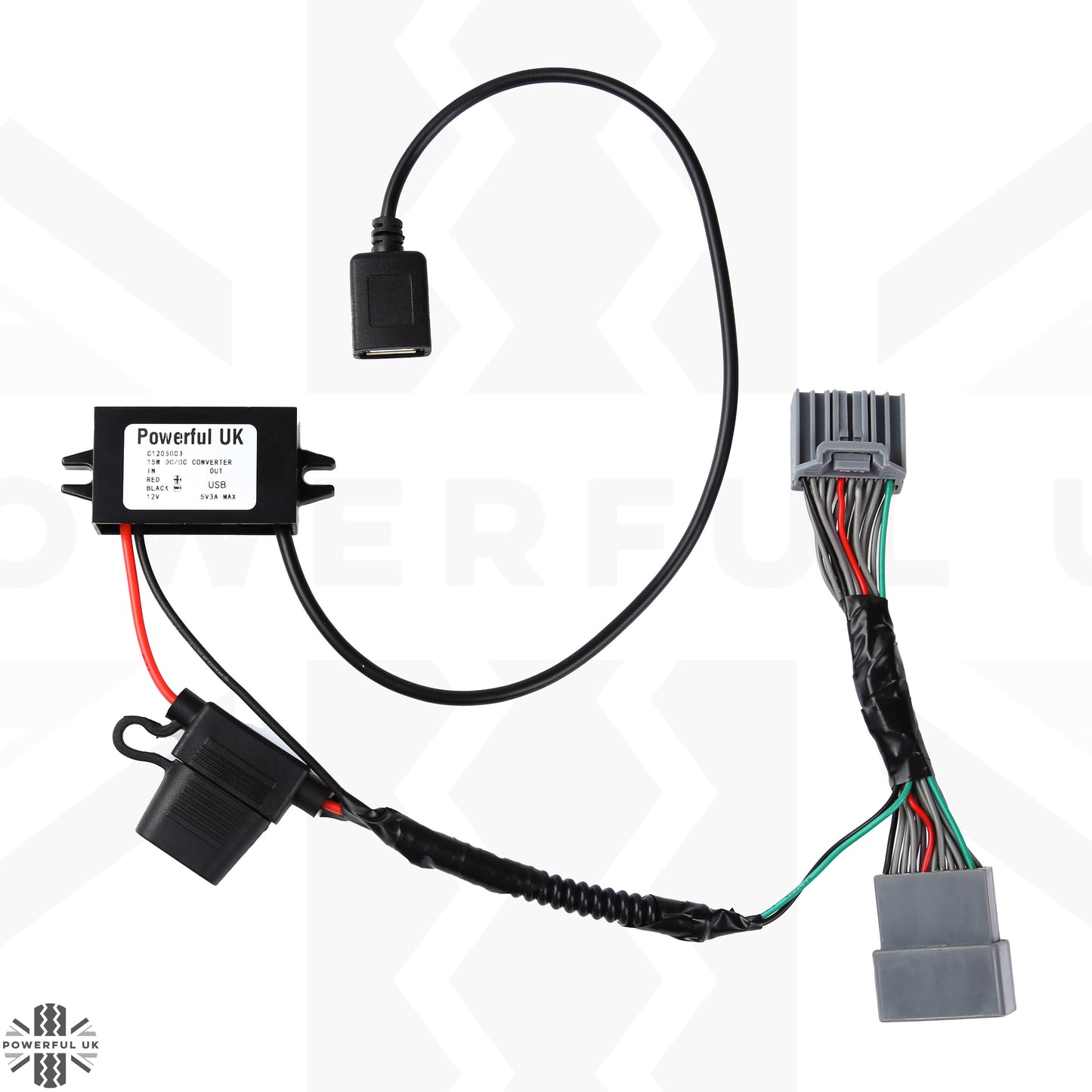 Dash Cam Overhead Console Wiring Kit for Land Rover Discovery 5 - USB-A