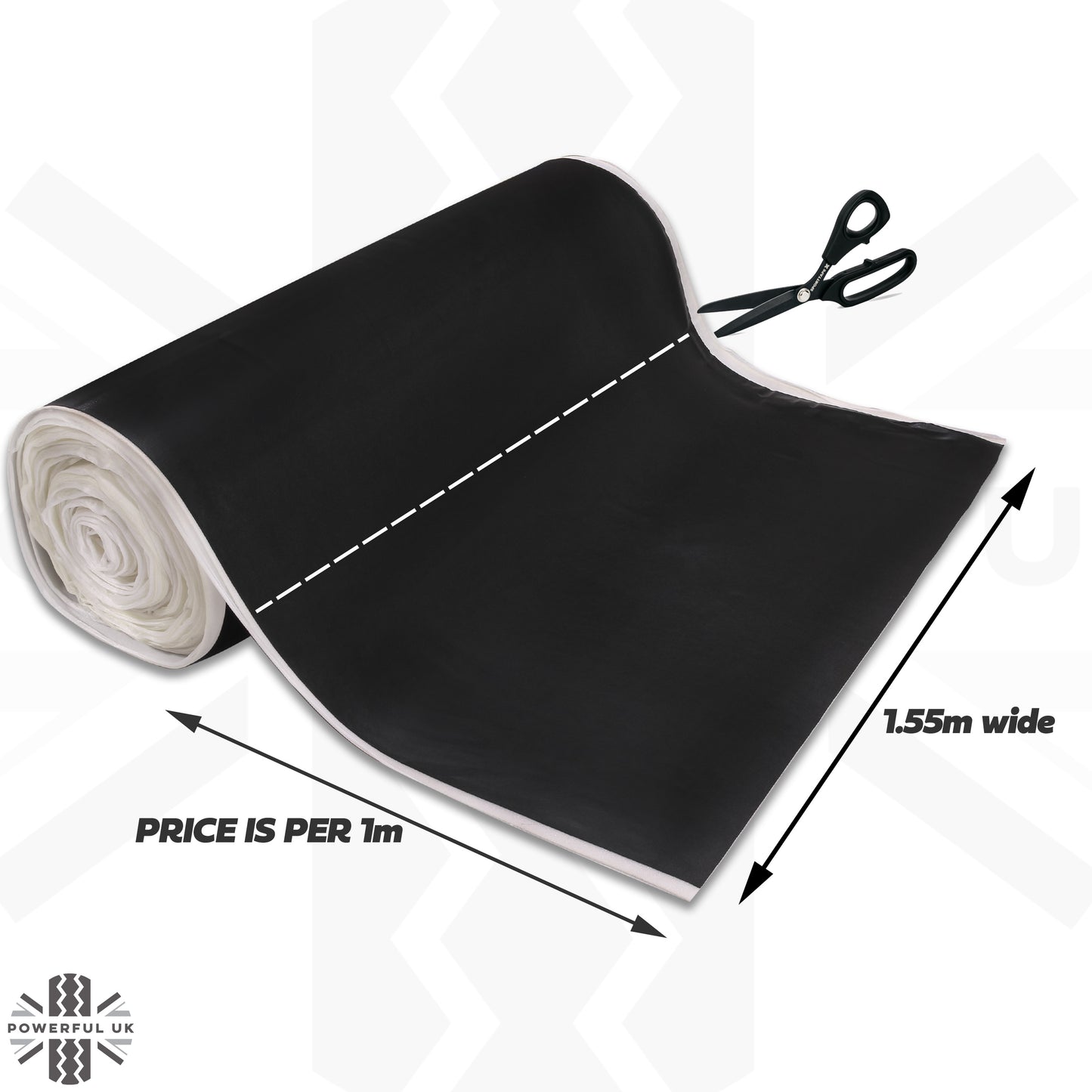 Automotive Nylon Fabric - Black - 1m length (x 1.55m wide)