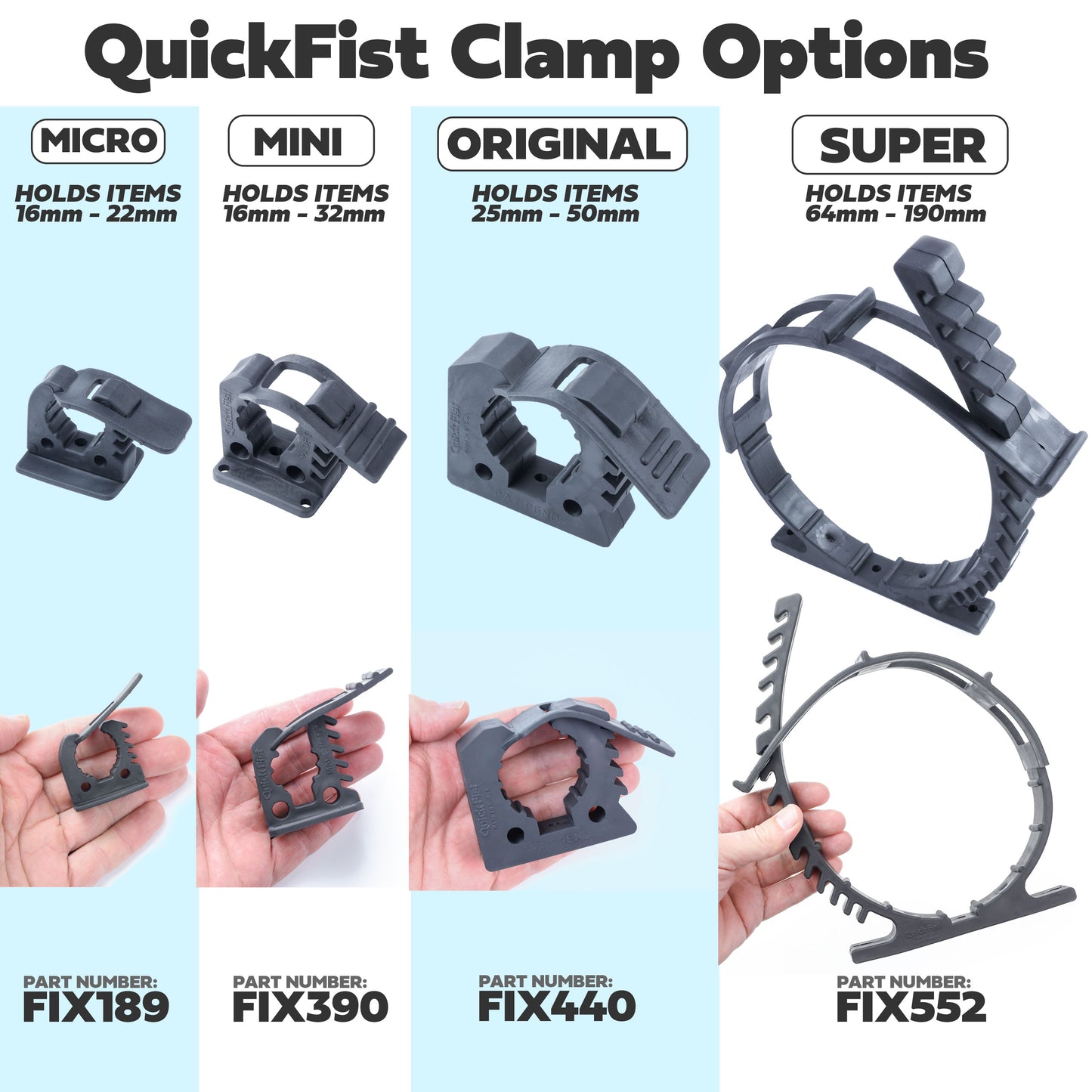 5x QuickFist Micro Clamps