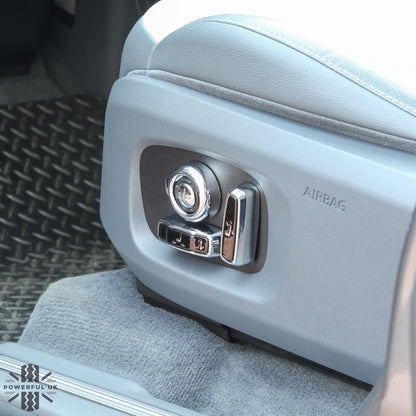 Interior Seat Button Covers (8 pc) - Chrome & Black for Land Rover Discovery Sport