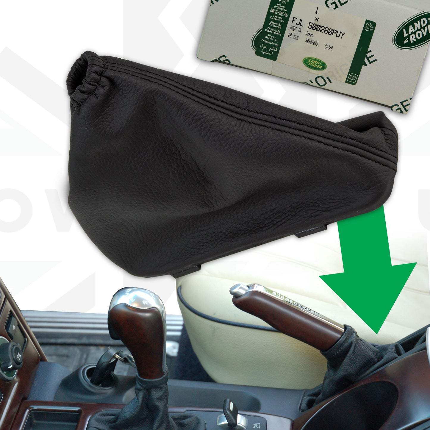 Hand Brake Gaiter/Boot for Range Rover L322 - RHD - Black Leather