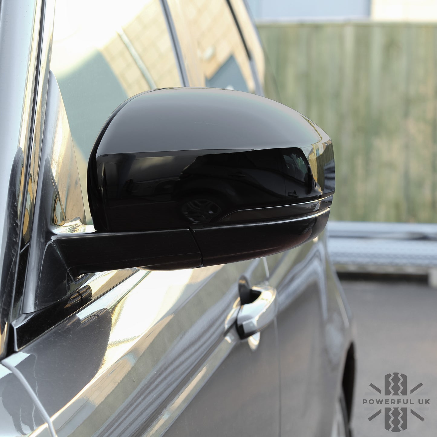 Top Half Mirror Covers - Stick on type for Land Rover Discovery 5 - Gloss Black