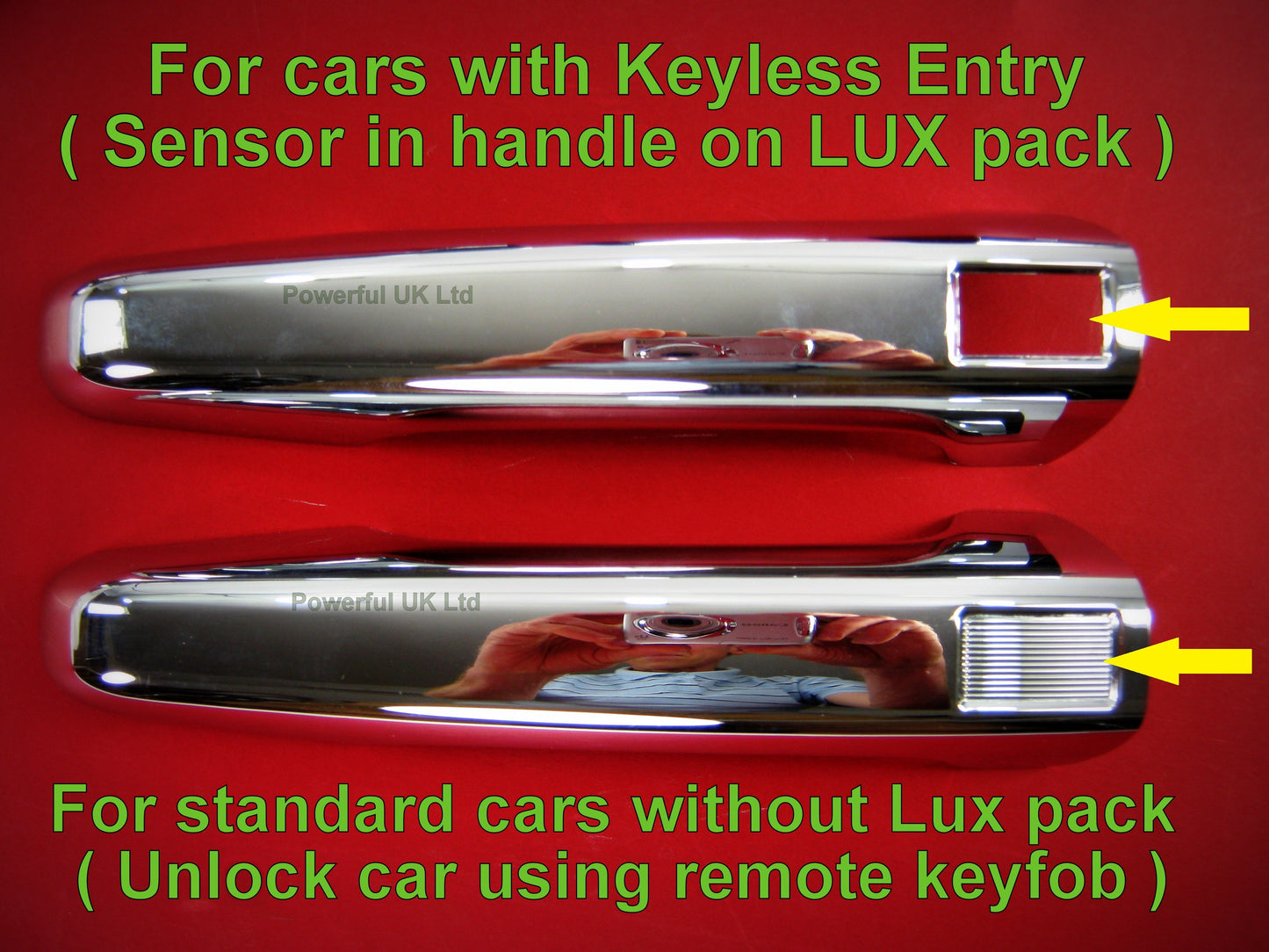 Door Handle 5 door cover kit for Range Rover Evoque L538 with Key Fob locking- Chrome