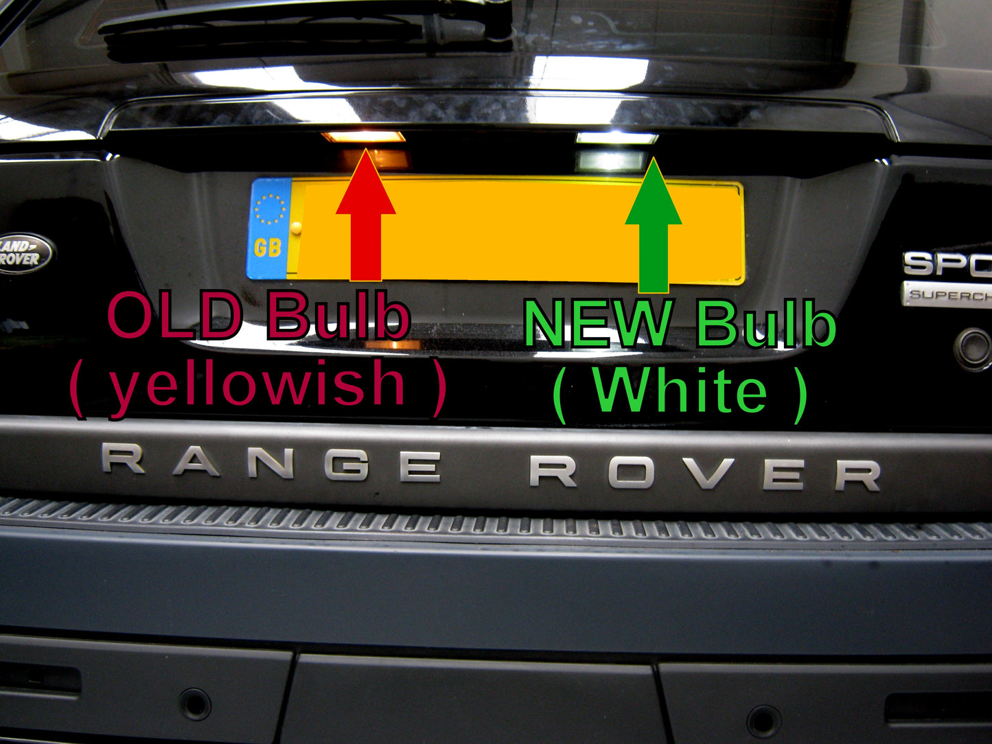 LED Rear Number Plate Light Bulb Upgrade - 2 pcs - White - for Range Rover Sport  L320