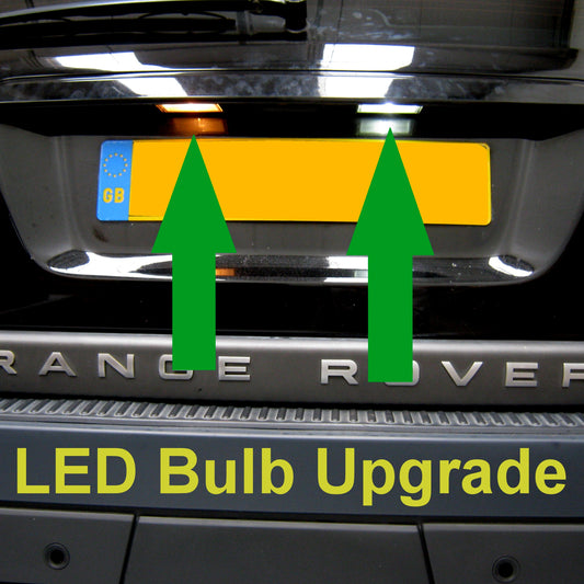 LED Rear Number Plate Light Bulb Upgrade - 2 pcs - White - for Range Rover Sport  L320