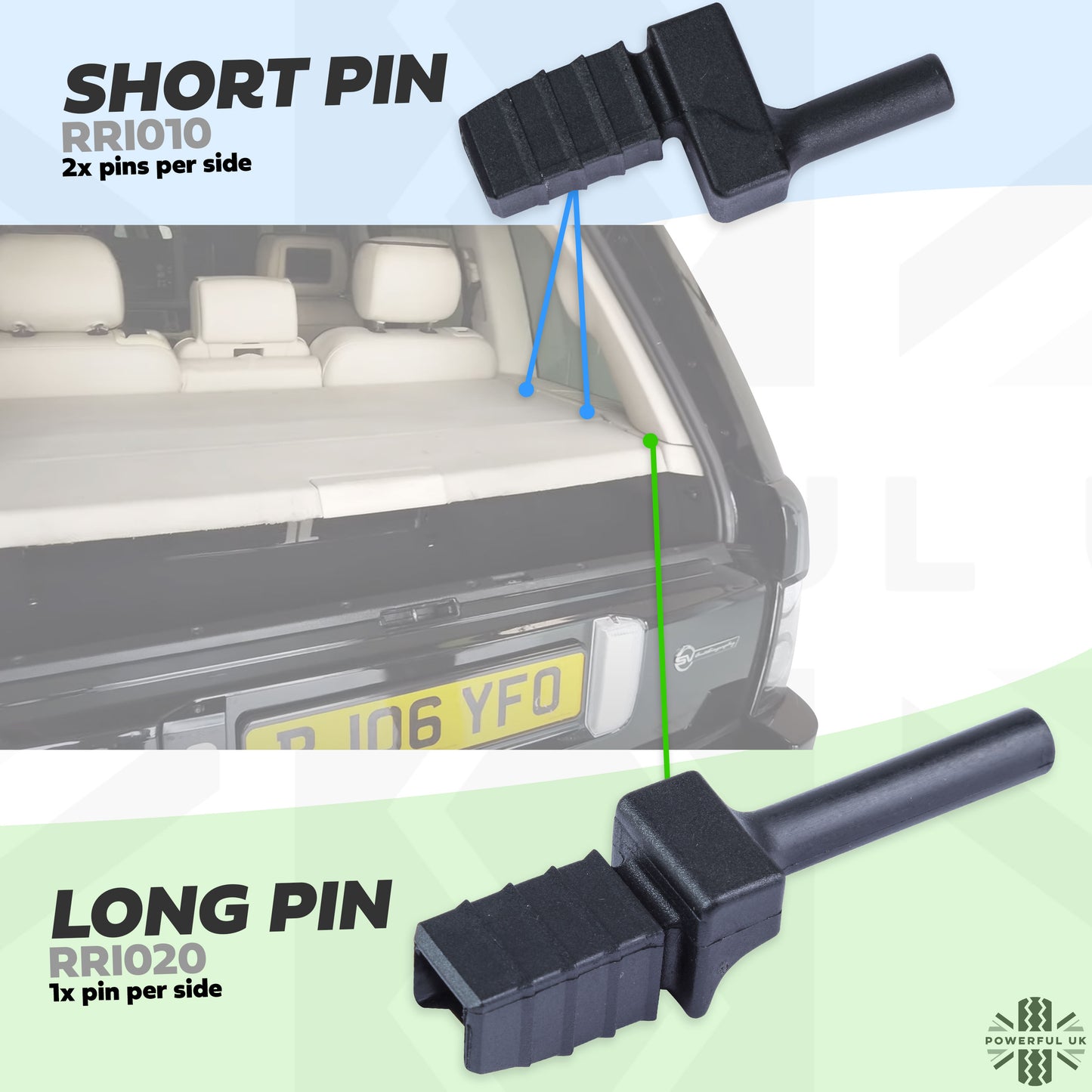 Parcel Shelf Repair Pin for Range Rover L322 - LONG Type - Pair