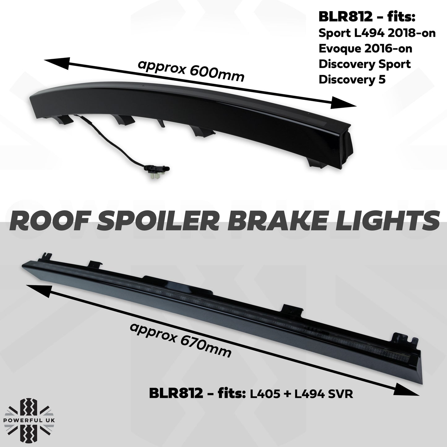 Genuine Rear Roof Spoiler LED Brake Light for Range Rover Sport 2018-22