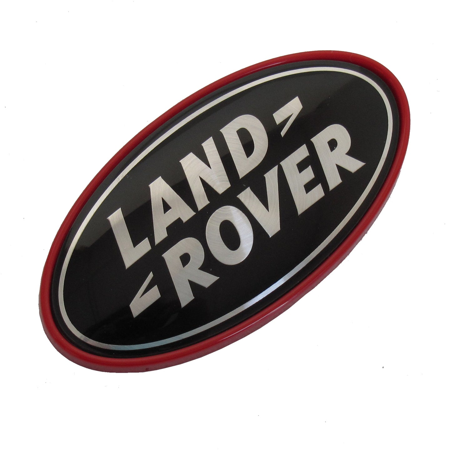 Black & Silver Badge on Red Plinth for Range Rover Sport