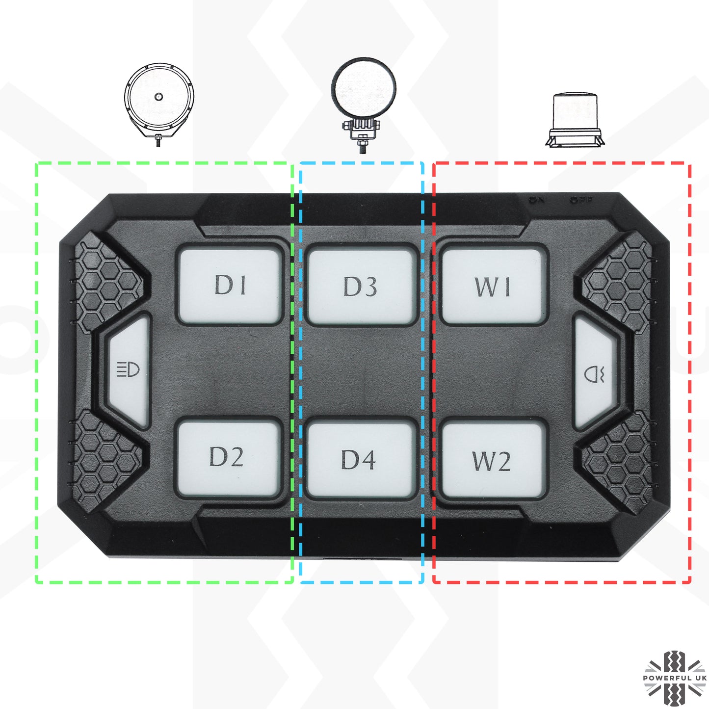 Auxillary Light Controller Box & Remote (Bluetooth)