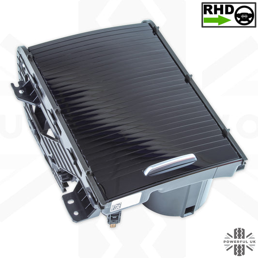 Cupholder Sliding Compartment for Range Rover Evoque 2011-18 RHD - Piano Black