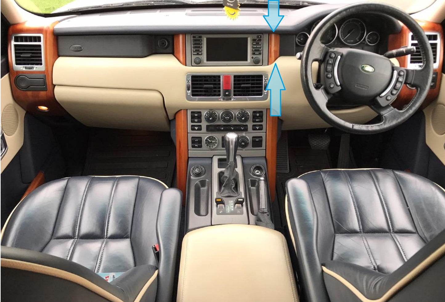 Genuine Interior Screen Surround in Prussian Blue for Range Rover L322 2002-05 - Right
