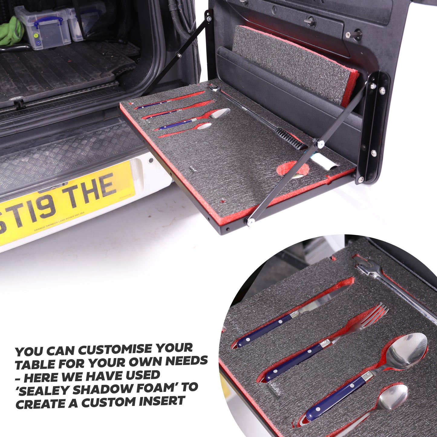 Tailgate Folding Picnic TABLE KIT for Land Rover Defender L663 - V2