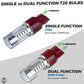 Red LED Bulb (T20) - Dual Function Stop/Tail - PAIR