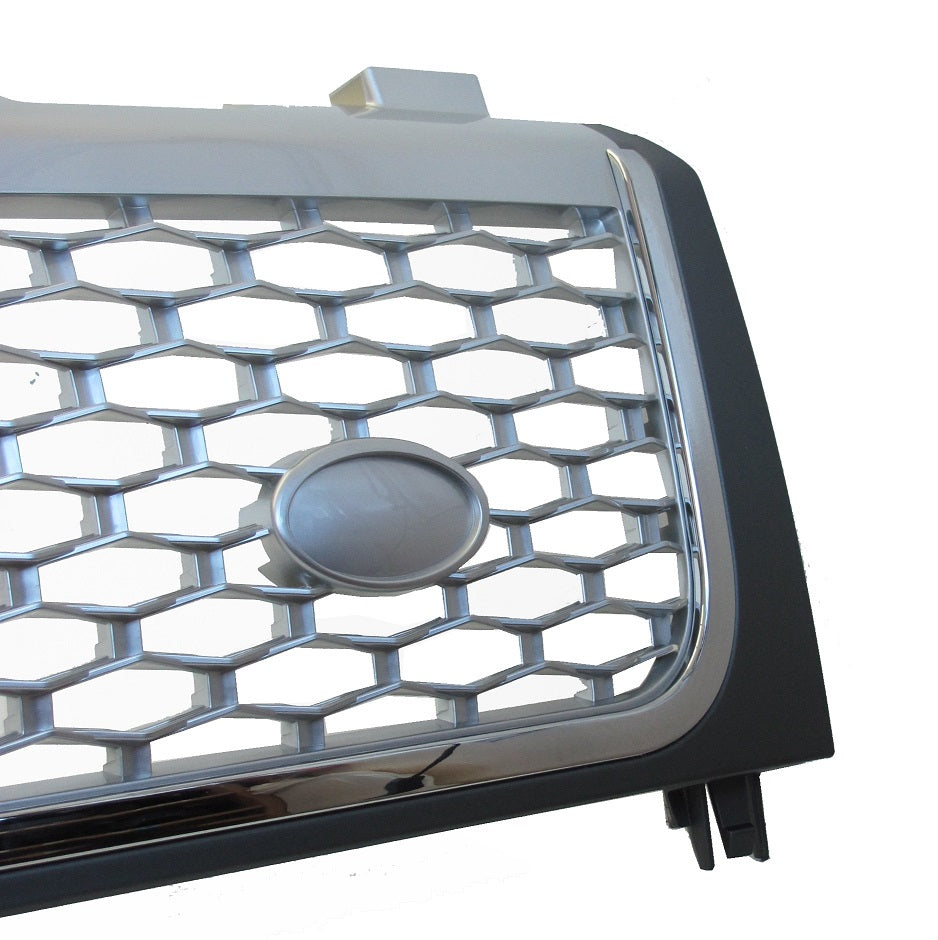 "Autobiography Style" Grille for Range Rover L322 2002-05 (with Square Headlights) - Grey Chrome Silver