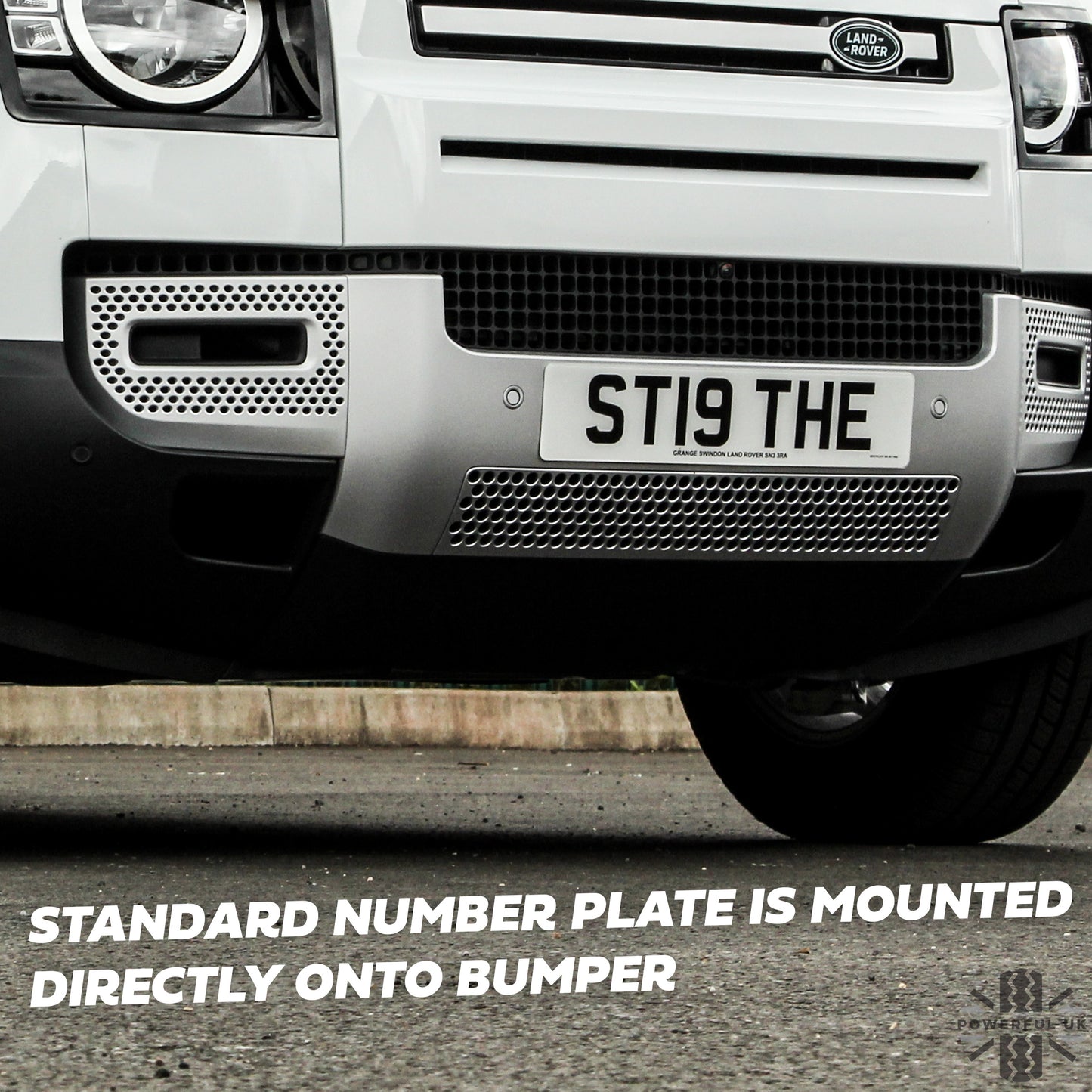Front Number Plate Plinth for Land Rover Defender L663 - Black