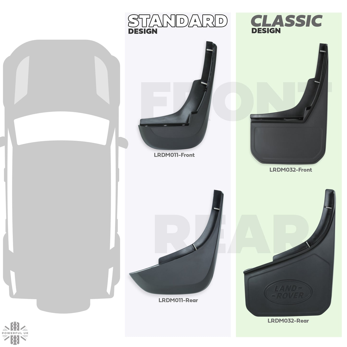 Front Mudflaps - Classic Design - Genuine - for Land Rover Defender L663