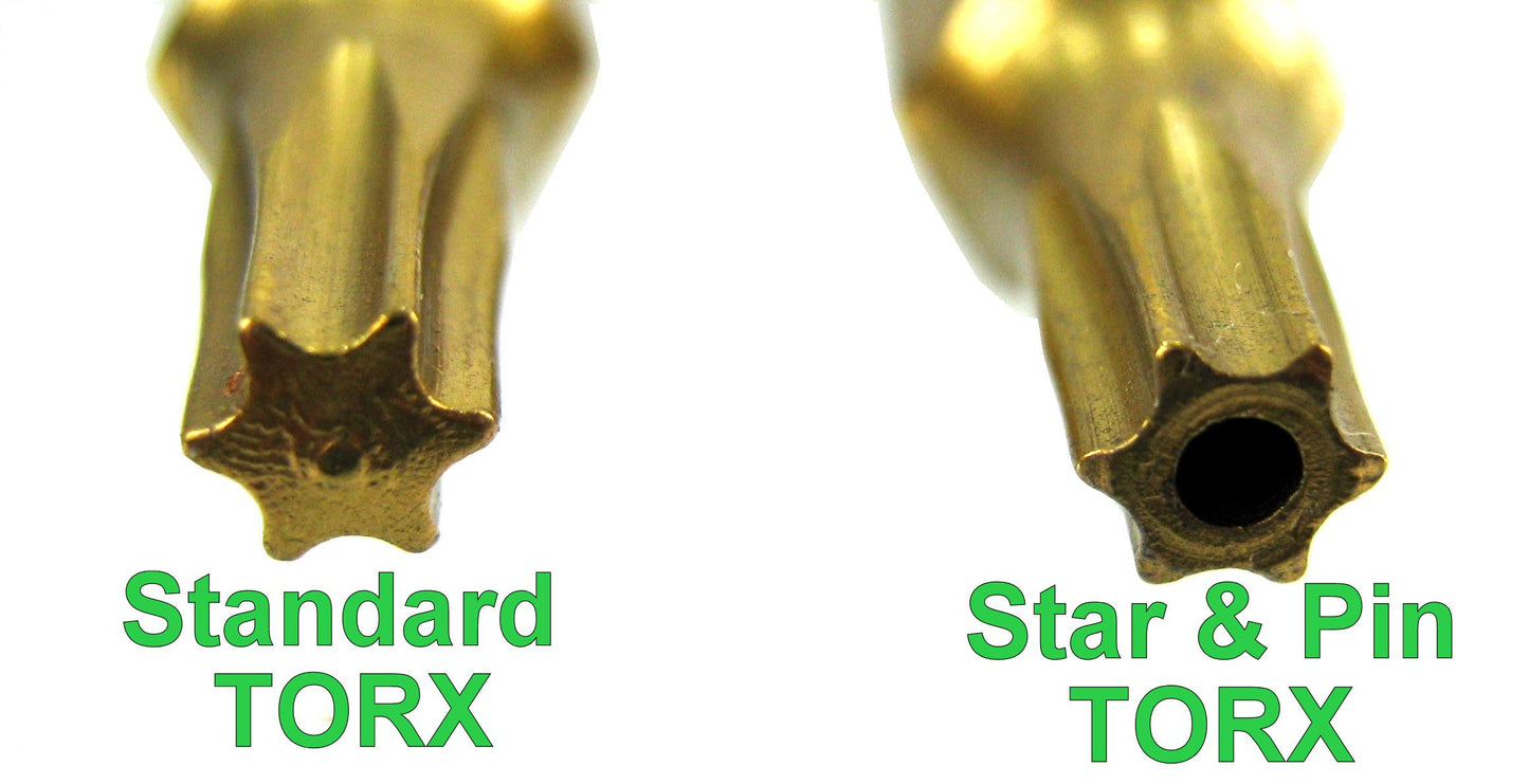 Torx T30 Star Pin Screwdriver Security Bit - 2 PK (Star & Pin)