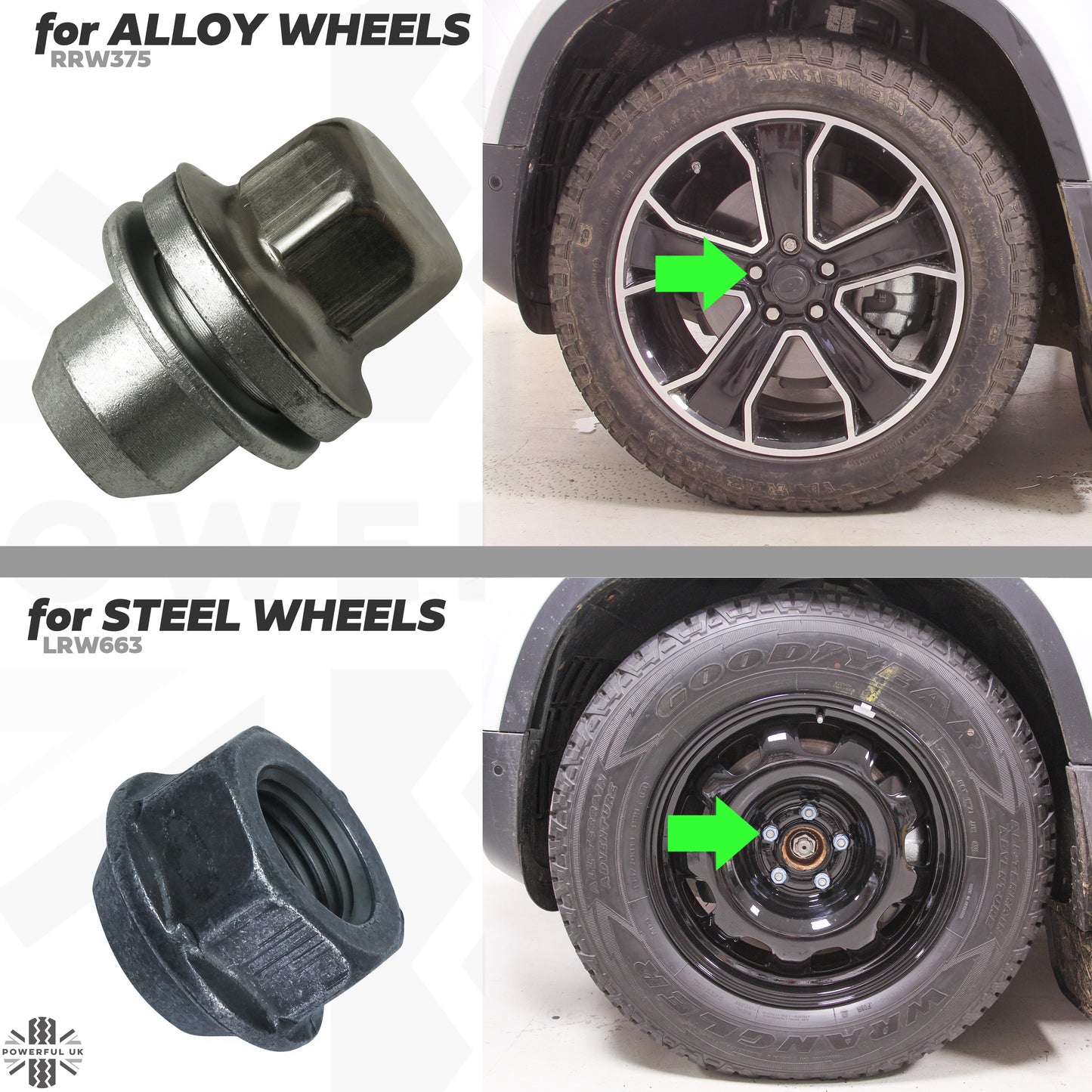 4pc Wheel nut kit for Land Rover Defender L663