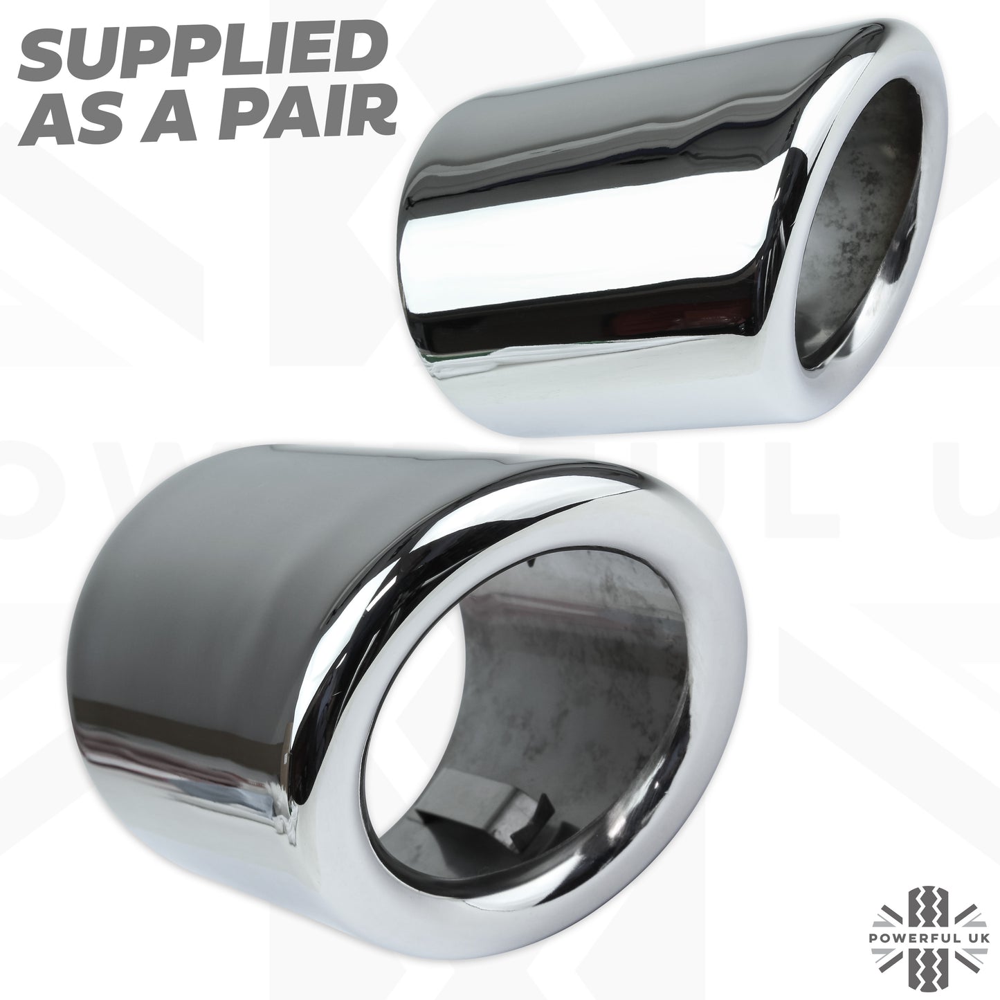 Round Exhaust Tips - PAIR for Range Rover Evoque L538  - Stainless