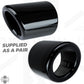 Round Exhaust Tips - PAIR for Land Rover Discovery Sport - Gloss Black