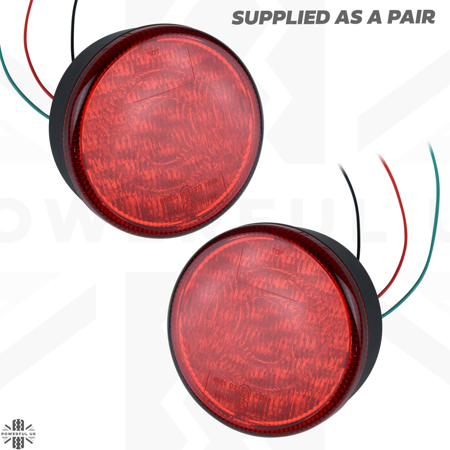 NAS Style LED Stop/Tail Lamp - 95mm for Land Rover Defender - PAIR