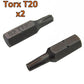 Torx T20 Star Pin Screwdriver Security Bit - 2 PK (Star & Pin )