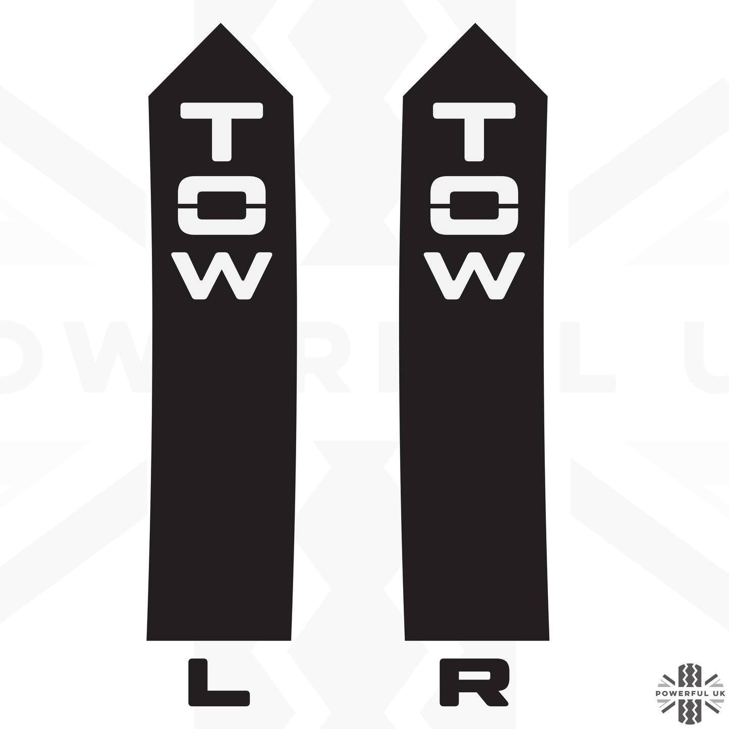 TOW Arrow Decals - Matt Black for Land Rover Defender L663