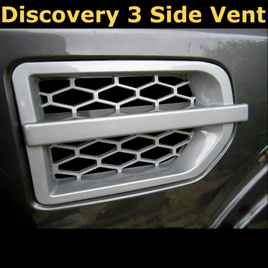 Side Vent Assembly D4 Style - Silver - for Land Rover Discovery 3