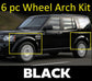 Wheel Arch / Door Plastic Mouldings 6 pc kit - Gloss Black - for Land Rover Discovery 4