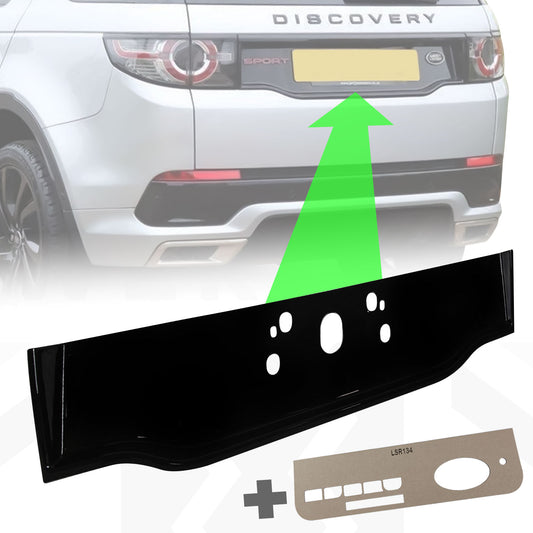 Tailgate Number Plate Surround Panel in Gloss Black for Land Rover Discovery Sport - Aftermarket