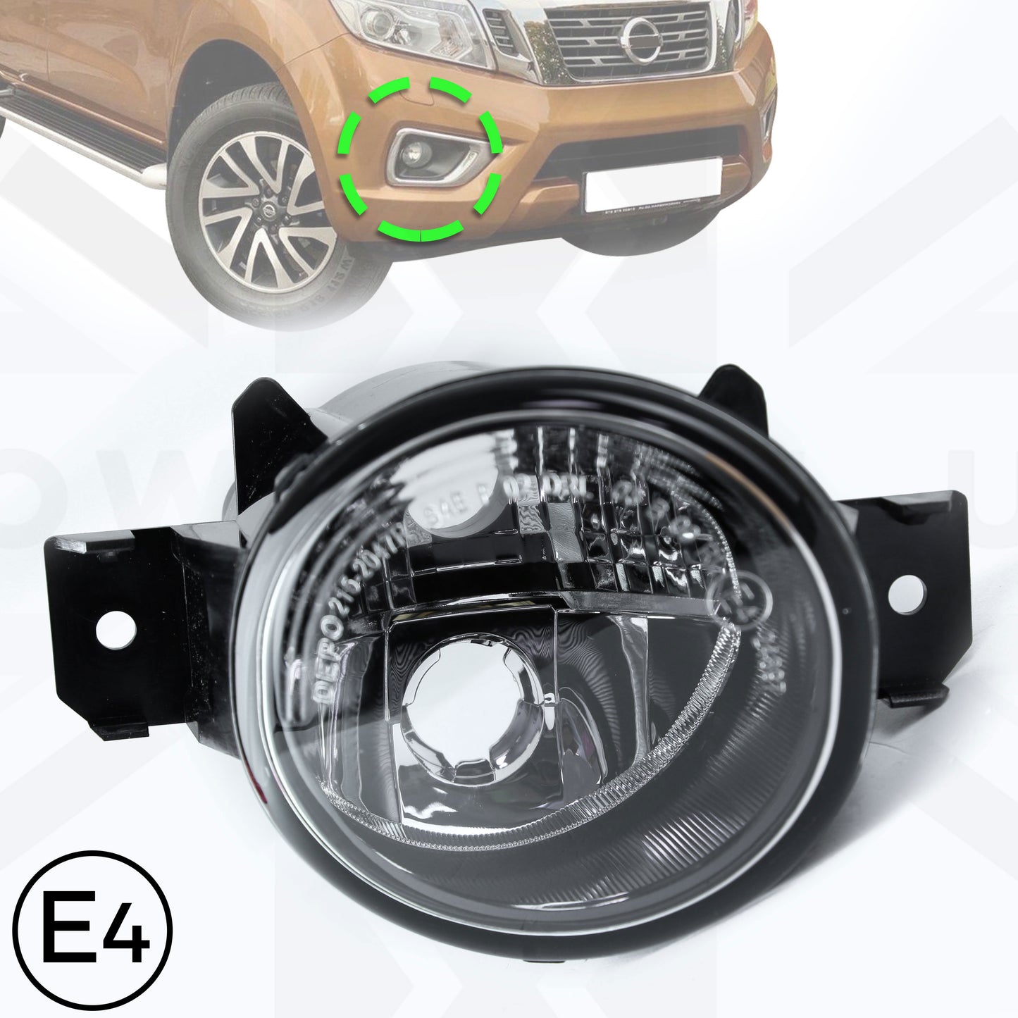 Dual Function Fog/DRL Light - RIGHT - (Dual Function) - E-Marked - for Nissan Navara NP300