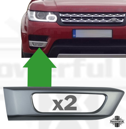 Silver Black Fog Lamp Surrounds for Range Rover Sport L494 2014-17