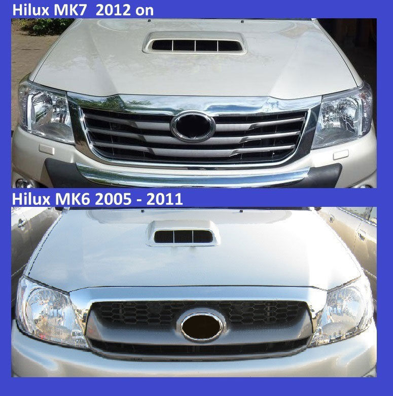 Front Grille - Chrome & Grey - for Toyota Hilux Mk7 Vigo Champ