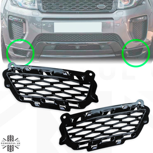 Front Bumper Lower Vents - Gloss Black for Range Rover Evoque 2016-19