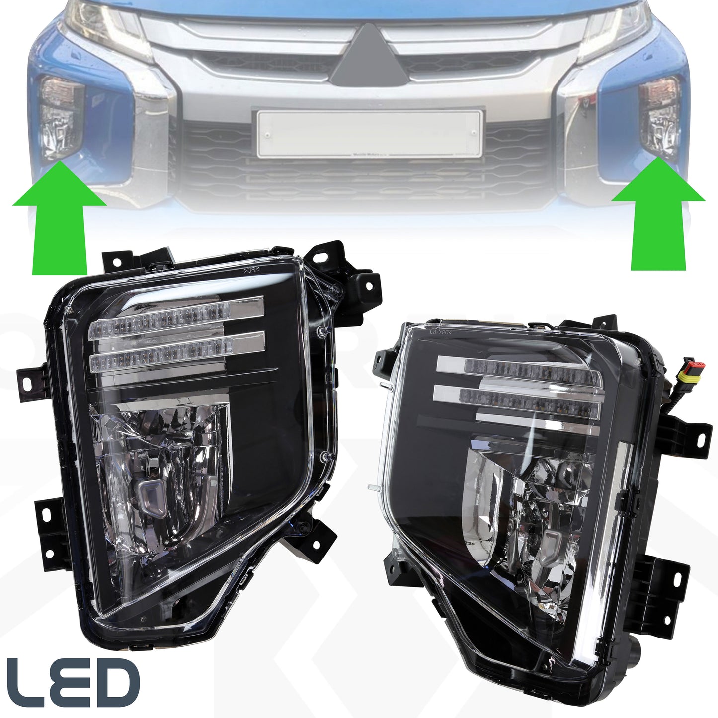 Front Fog/DRL/Indicator Kit for Mitsubishi L200 Series 6 2019+ (LED DRL & Indicator version)