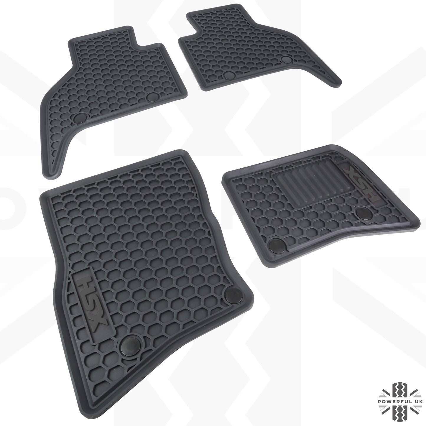 Rubber Floor Mat Set - RHD - for Land Rover Defender L663 (110) - 7 seat