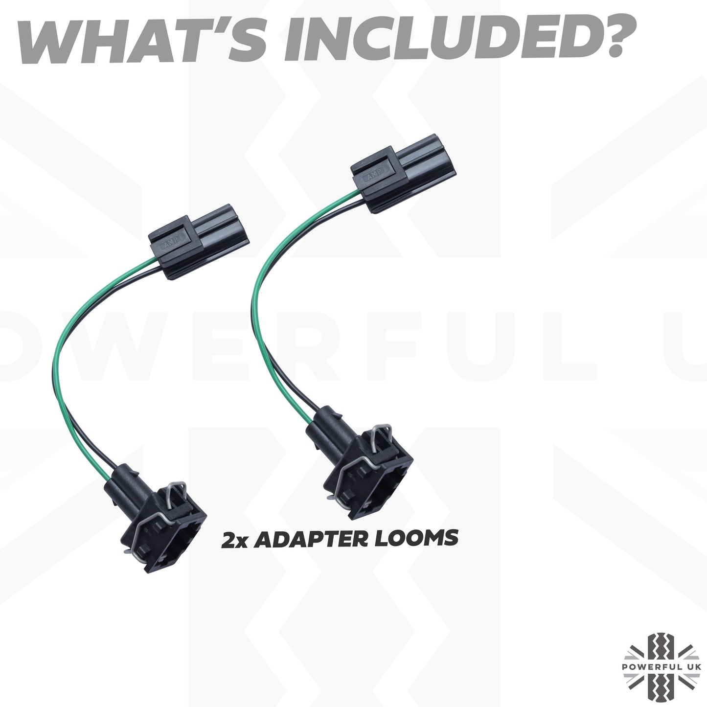 2x Wipac Stdanrd to NAS Light Adapter Looms for Land Rover Classic Defender