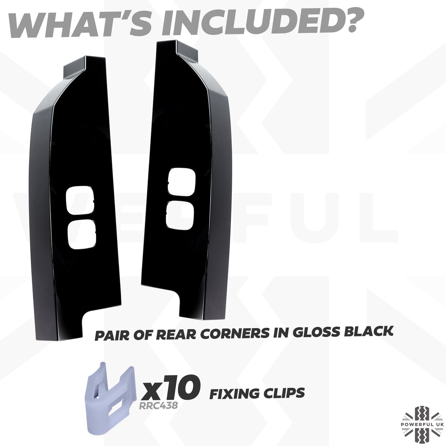 Aftermarket Rear Corner Panels - Gloss Black - for Land Rover Defender L663 - PAIR
