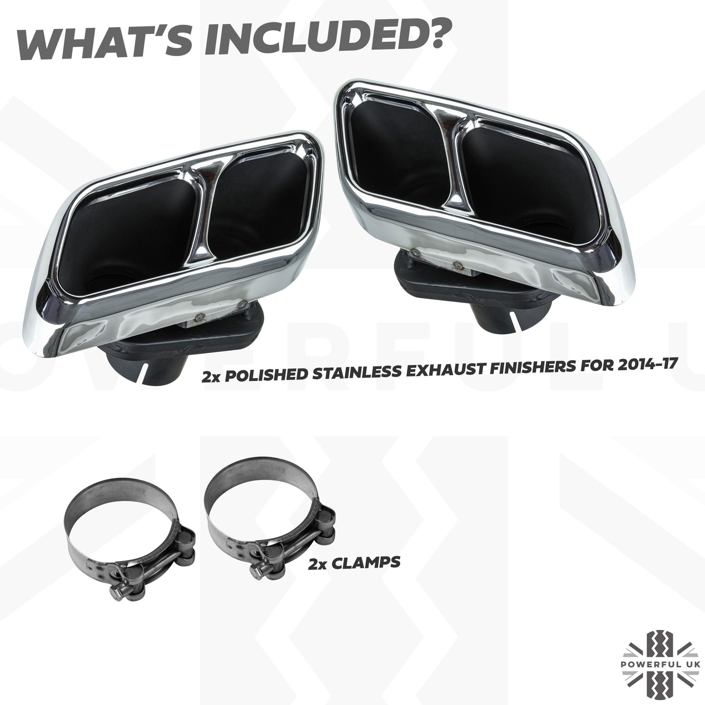 '2018 SVR' Style Exhaust Conversion Finishers for Range Rover Sport L494 2014-17 - Stainless