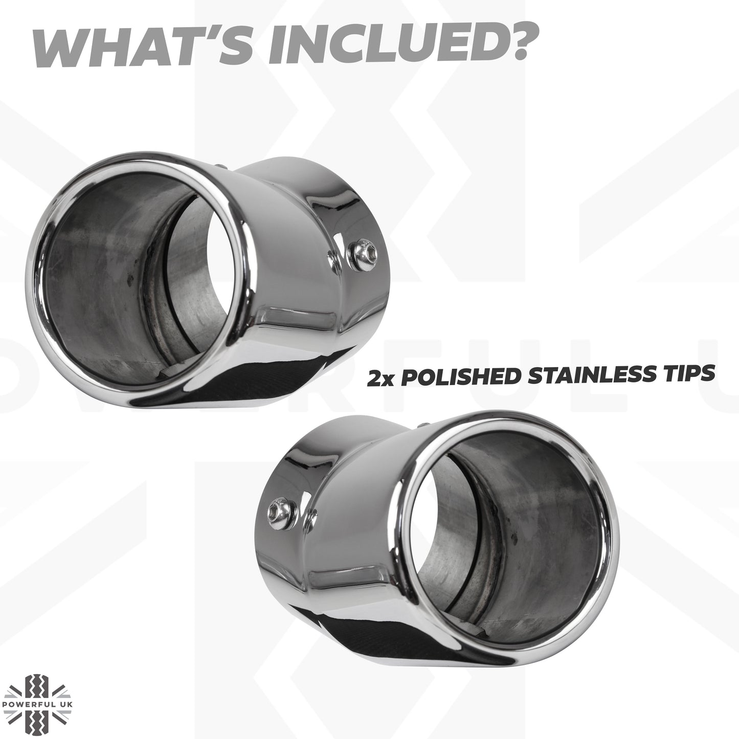Exhaust Tips for Land Rover Defender L663 (for 55mm exhaust) - Stainless