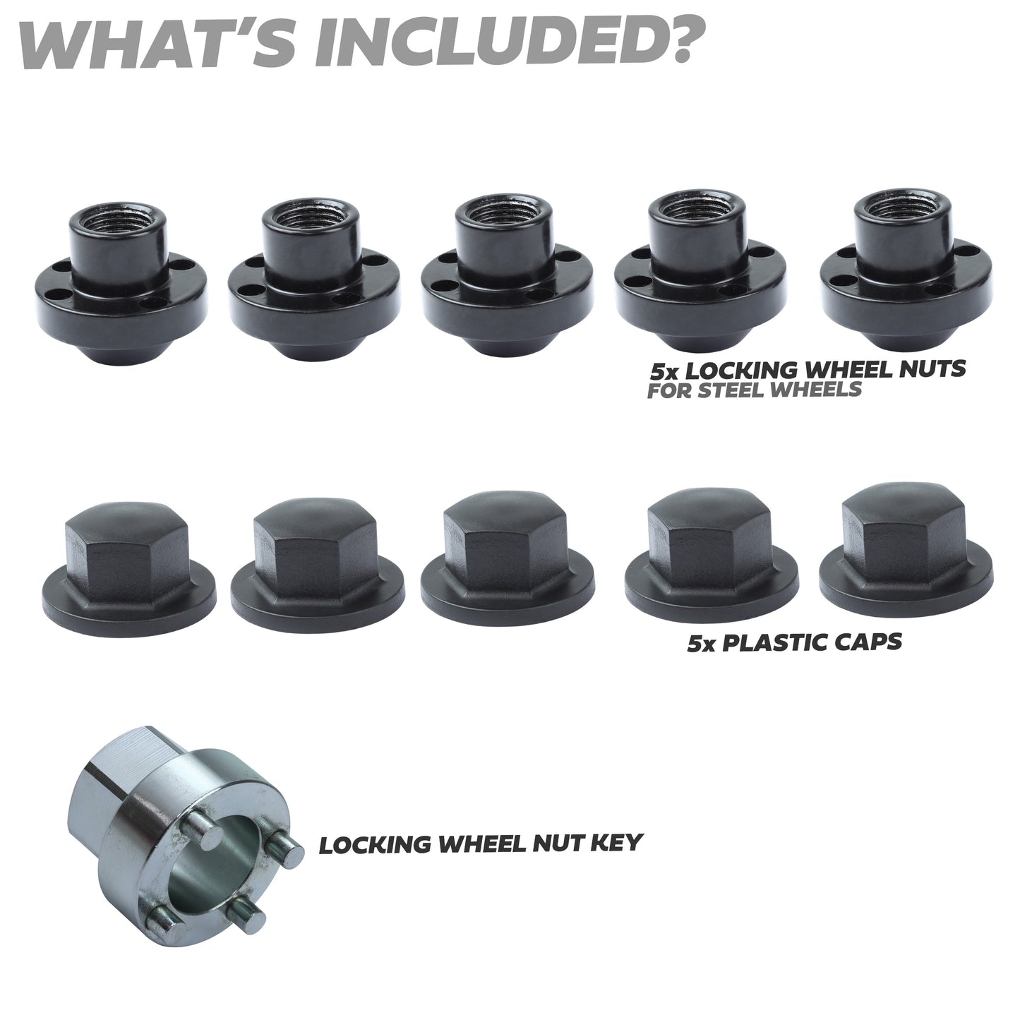 Locking Wheel Nut Kit for Land Rover Classic Defender Steel Wheels