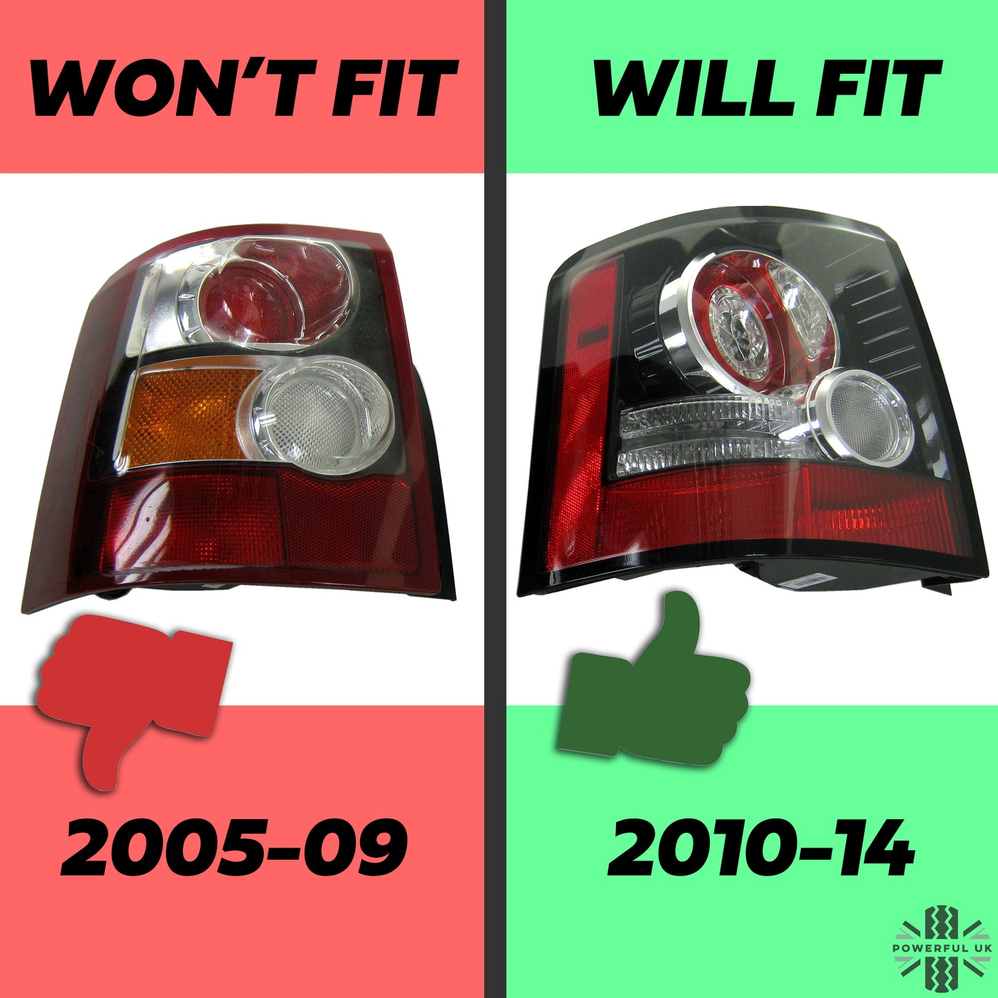 Replacement Rear Light Lens for Range Rover Sport L320 (2010-14) - RIGHT RH