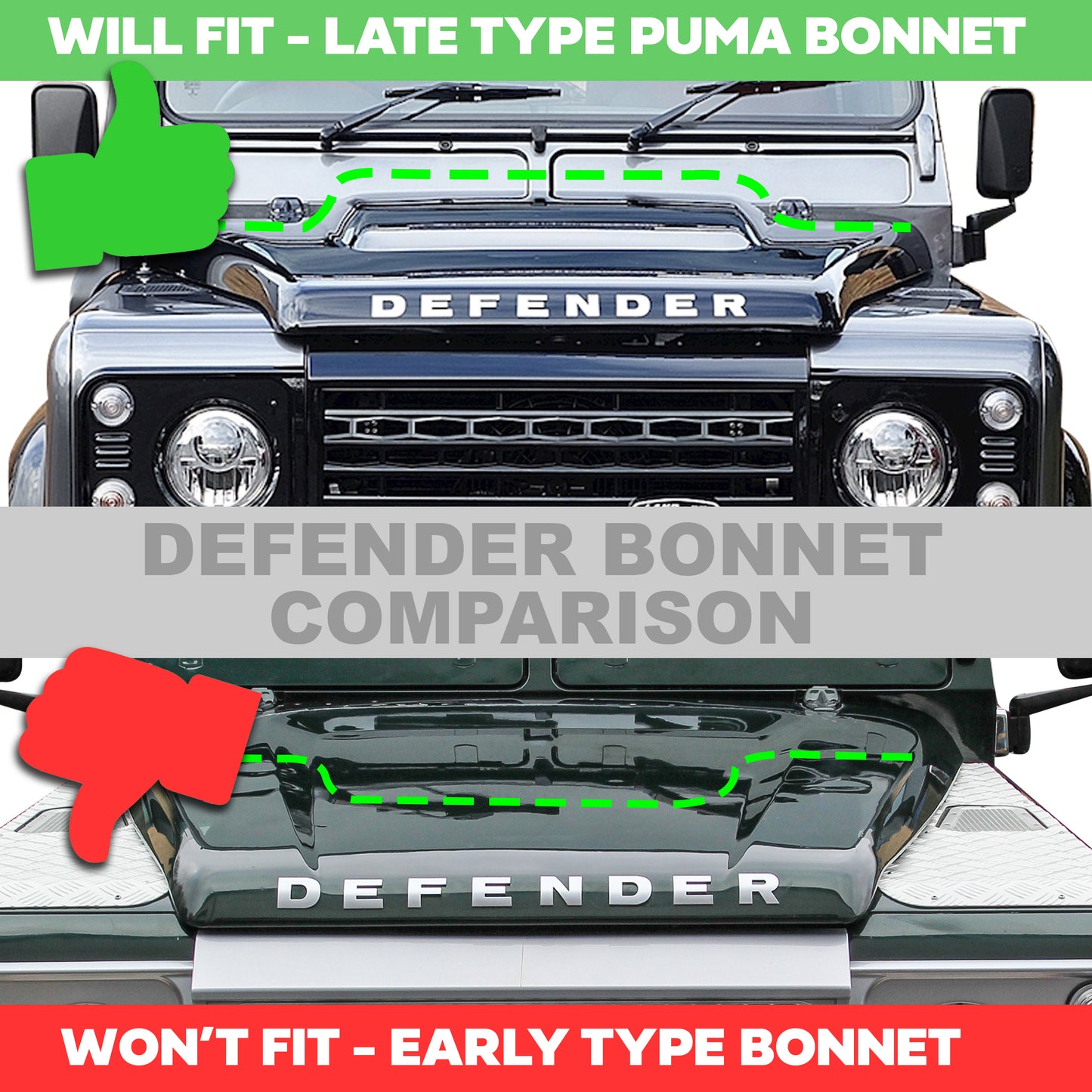 Decal Set for Puma Bonnet for Land Rover Defender