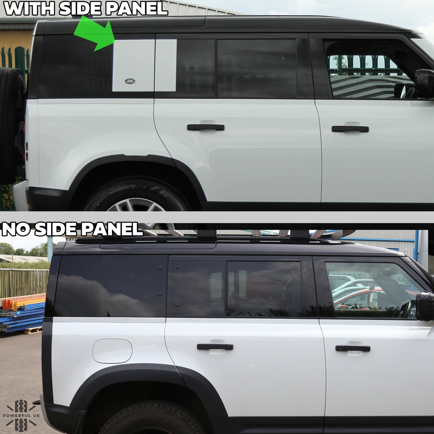 Side Panel Delete Stickers - Black x8 - for Land Rover Defender L663